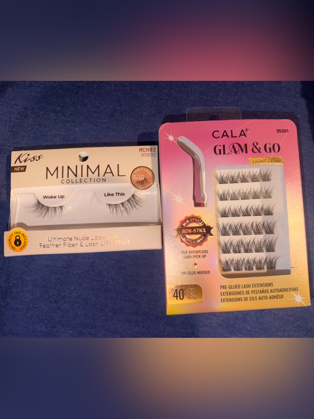Kiss Minimal Collection & CALA Glam & Go False Eyelash Duo - Black